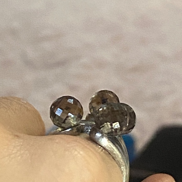 925 Sterling Silver & Faceted Smokey quartz Ring - Picture 11 of 16